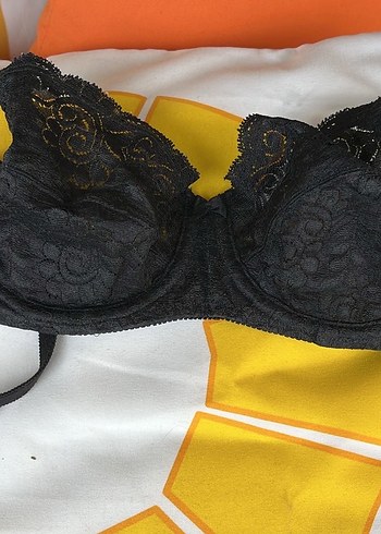 Triumph Siyah Gotik Vintage Dantel Sütyen 75/B - Görsel 5