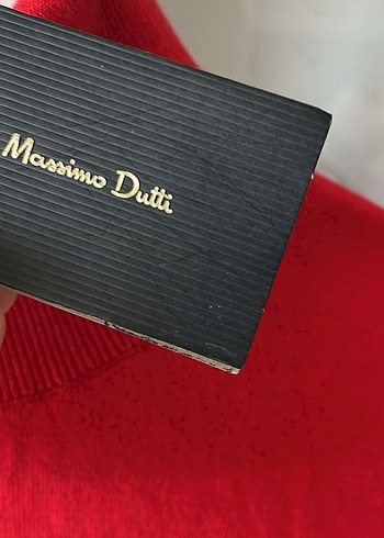 Massimo Dutti  Kırmızı Boğazlı Uzun Kollu Kadın Kazak - Görsel 3