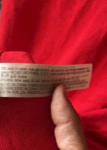 Massimo Dutti  Kırmızı Boğazlı Uzun Kollu Kadın Kazak - Görsel 4