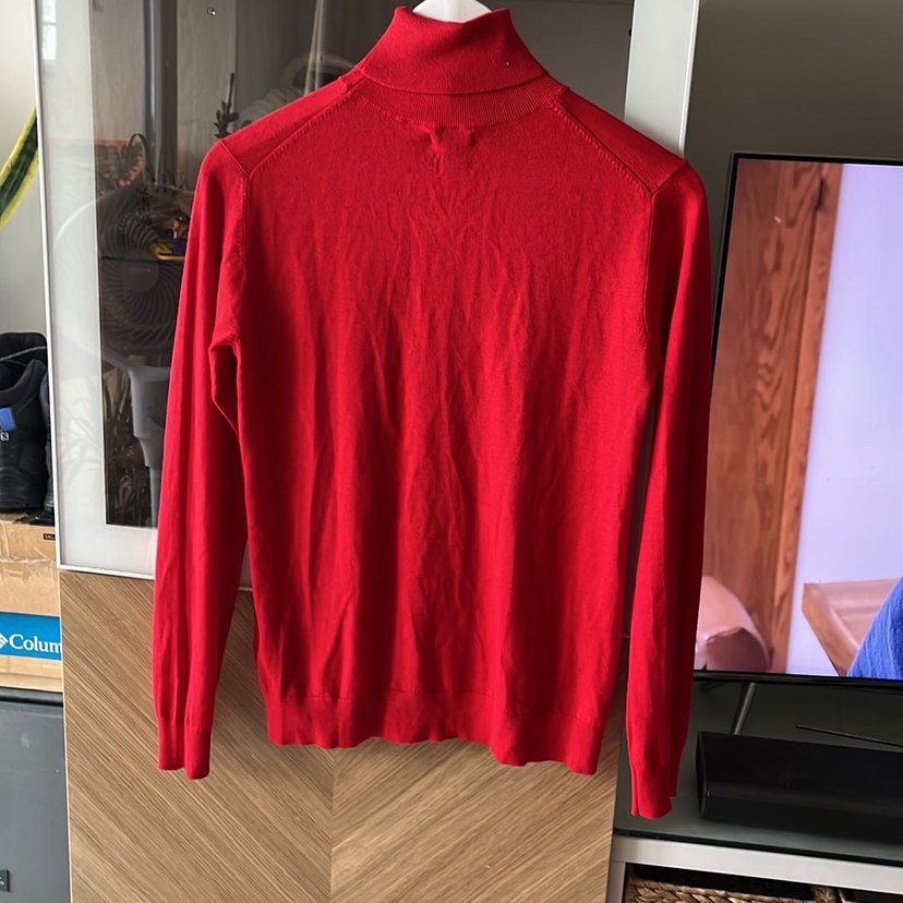 Massimo Dutti  Kırmızı Boğazlı Uzun Kollu Kadın Kazak - Görsel 5