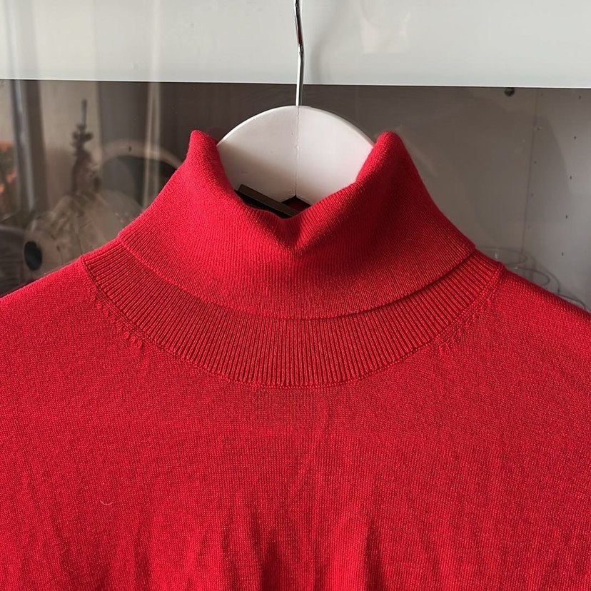 Massimo Dutti  Kırmızı Boğazlı Uzun Kollu Kadın Kazak - Görsel 2