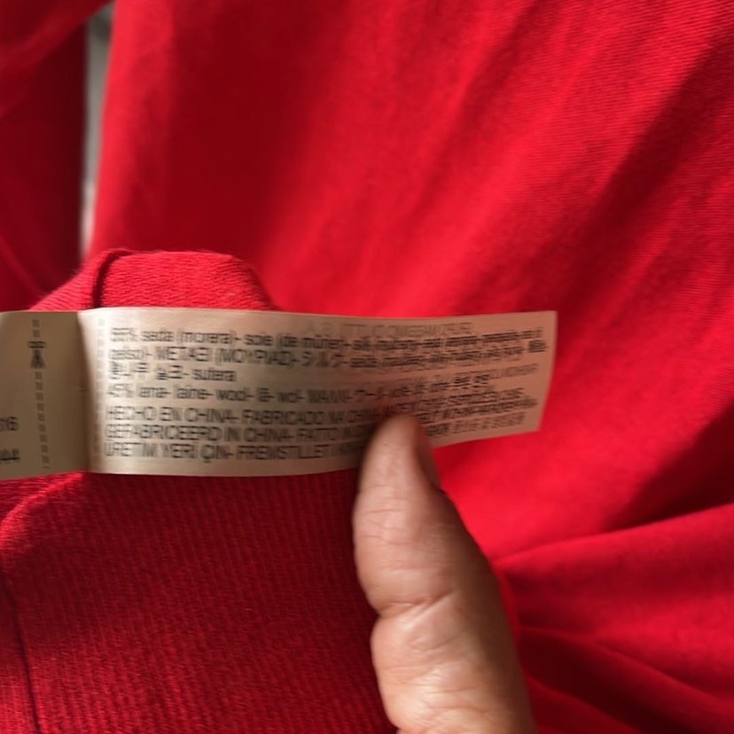 Massimo Dutti  Kırmızı Boğazlı Uzun Kollu Kadın Kazak - Görsel 4