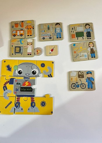 Türkçe İngilizce Hayvanlar Puzzle Eğitici Oyuncak - Görsel 5