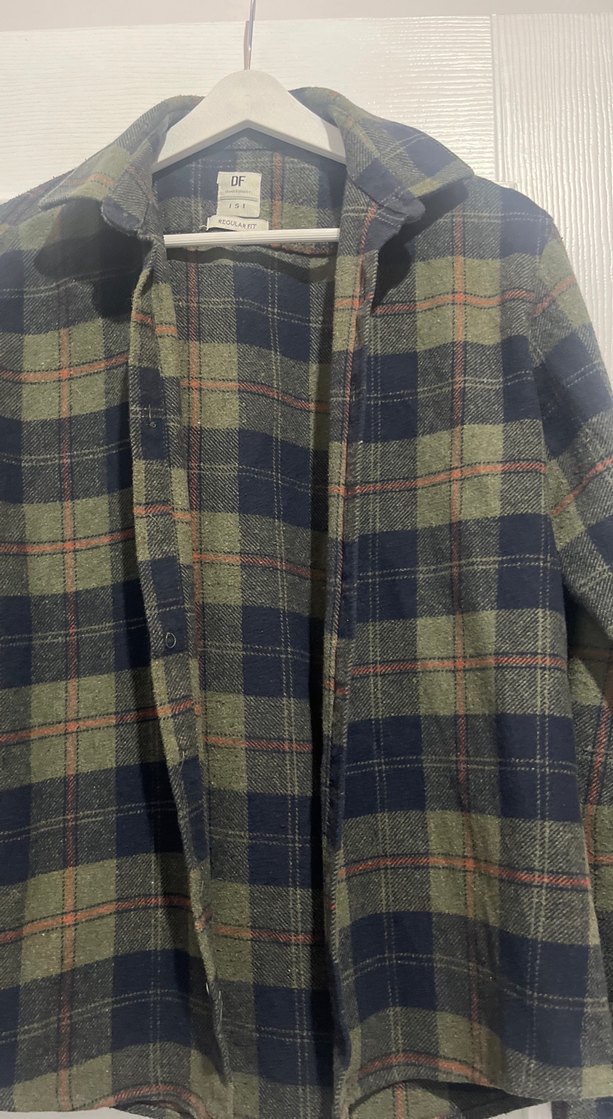 Erkek Gri Ekose Uzun Kollu Yün Gömlek - Görsel 2