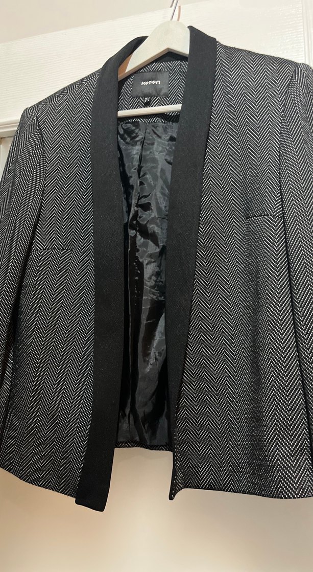 Gri Midi Kadın Blazer Ceket - Görsel 3