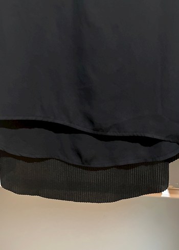 Siyah Kadın Uzun Kollu Saten Bluz - Görsel 2