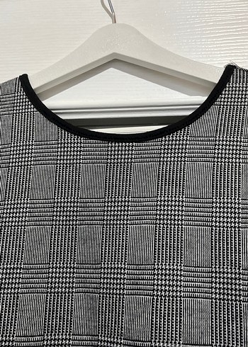 Gri Kareli Uzun Kollu Midi Tunik - Görsel 2