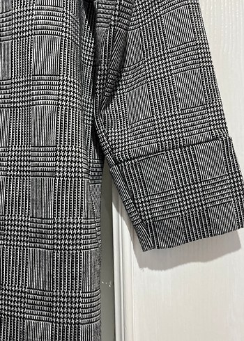 Gri Kareli Uzun Kollu Midi Tunik - Görsel 3