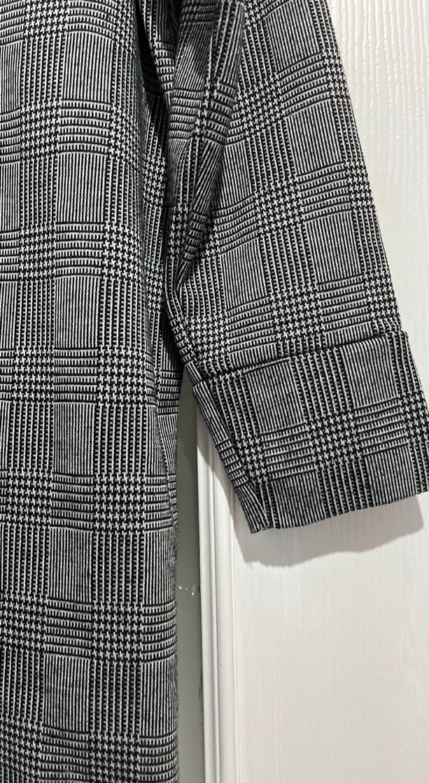 Gri Kareli Uzun Kollu Midi Tunik - Görsel 3