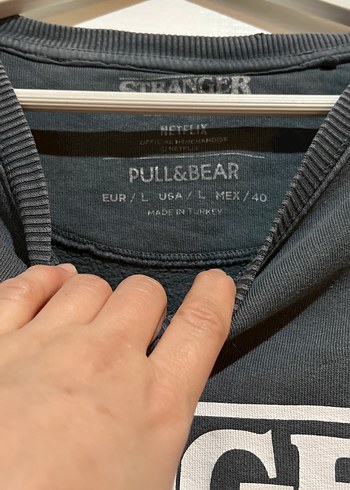 Gri Stranger Things Baskılı Kadın Sweatshirt - Görsel 4