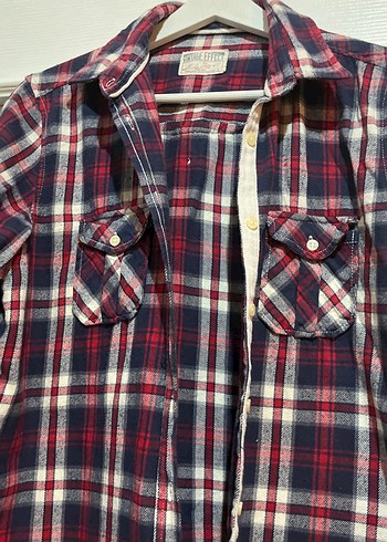 Kadın Kırmızı Ekose Düğmeli Gömlek - Görsel 2