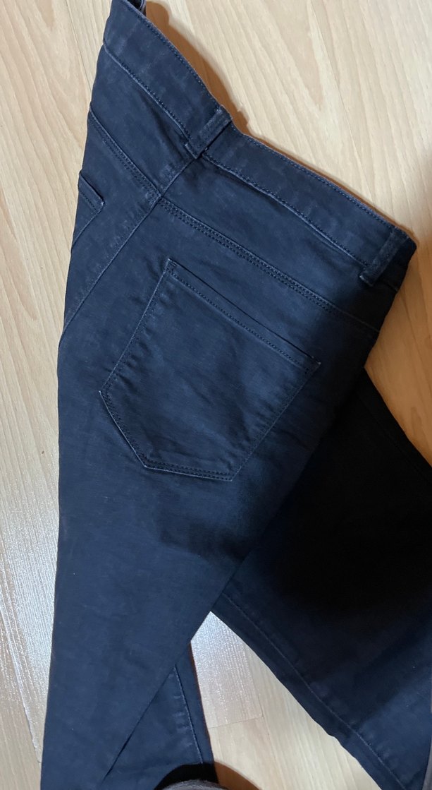 Siyah Midi Kadın Denim Pantolon - Görsel 5