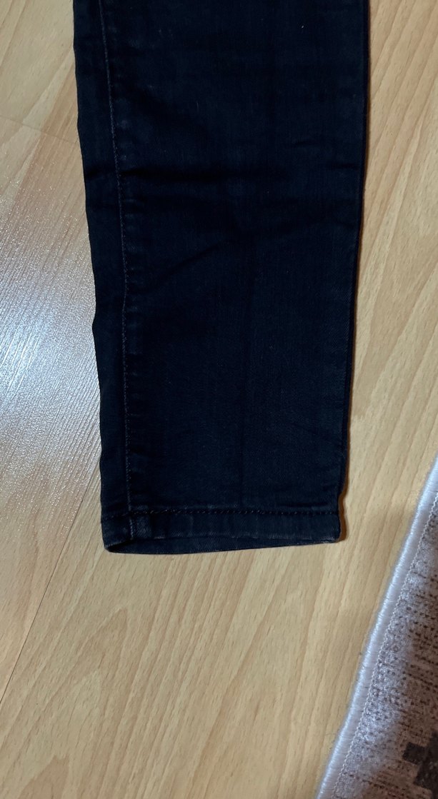 Siyah Midi Kadın Denim Pantolon - Görsel 2