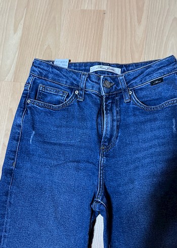 Kadın Lacivert Regular Fit Midi Denim Pantolon - Görsel 4