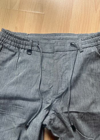 Gri Kadın Denim Kemerli Pantolon - Görsel 3