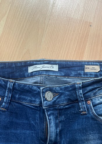 Kadın Mavi Rahat Kesim Denim Pantolon - Görsel 3