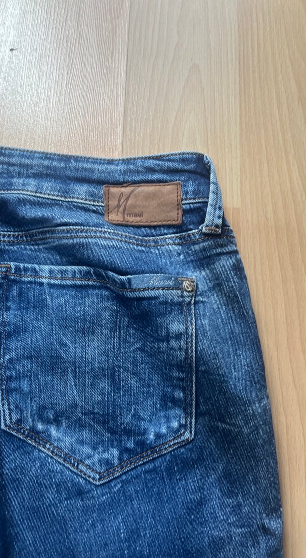 Kadın Mavi Rahat Kesim Denim Pantolon - Görsel 5