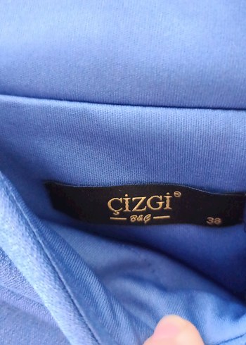 Mavi V Yaka Drapeli Maxi Abiye Elbise - Görsel 4