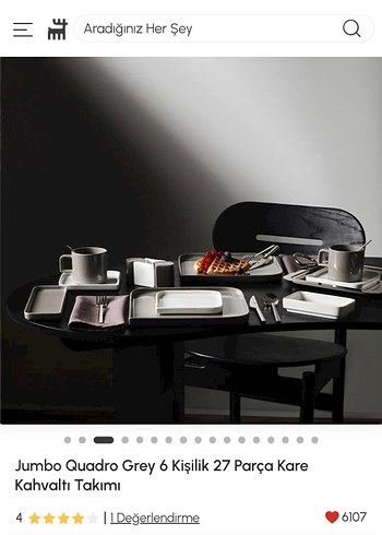 Jumbo  Gri Kahvaltı Takımı - Görsel 6