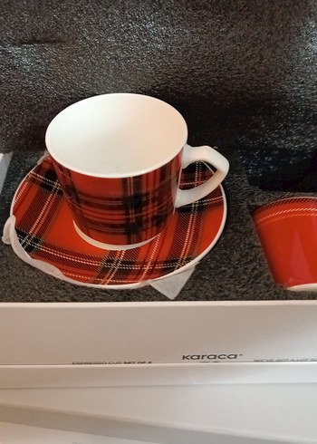 Karaca EKOSE 2 Kişilik Kırmızı Renkli Kahve Fincan Seti - Görsel 3