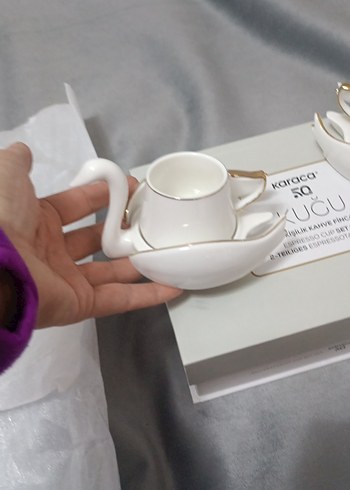 Karaca Kuğu 2'li Beyaz Espresso Fincan Seti - Görsel 3