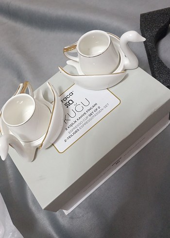 Karaca Kuğu 2'li Beyaz Espresso Fincan Seti - Görsel 2