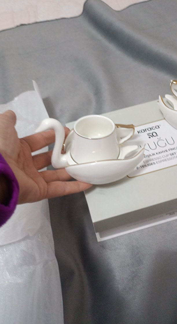 Karaca Kuğu 2'li Beyaz Espresso Fincan Seti - Görsel 3