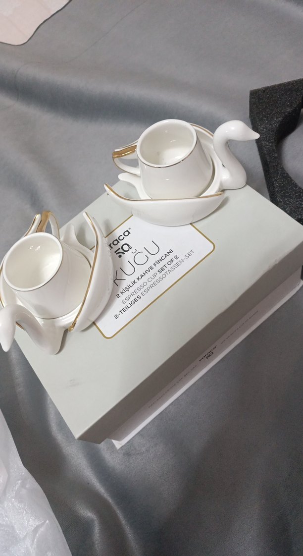 Karaca Kuğu 2'li Beyaz Espresso Fincan Seti - Görsel 2