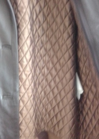 Kahverengi Düğmeli Deri Kadın Ceket - Görsel 9