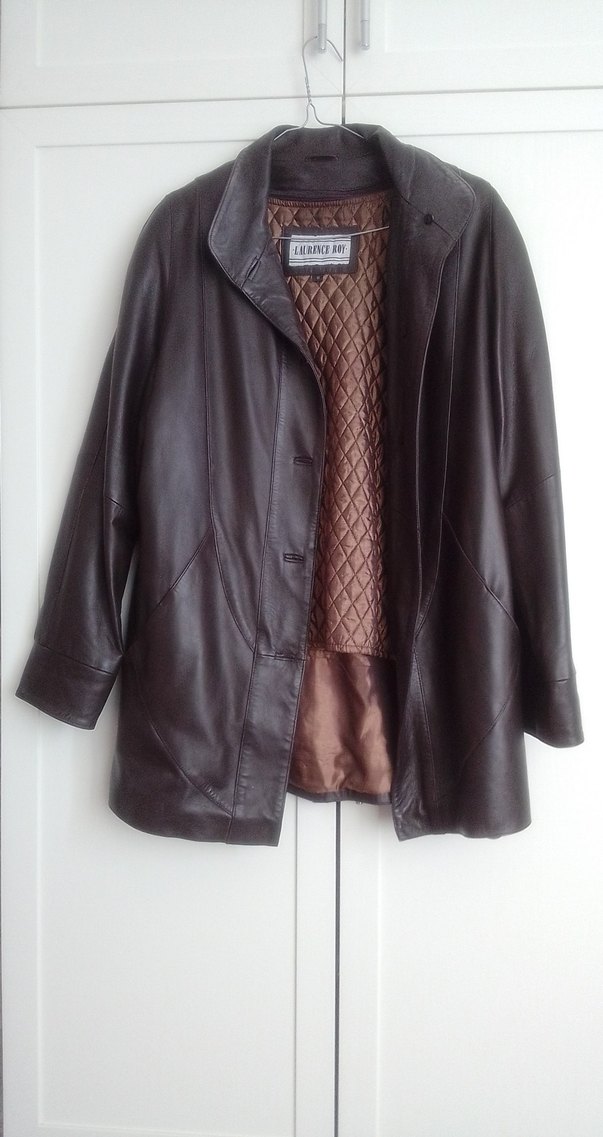 Kahverengi Düğmeli Deri Kadın Ceket - Görsel 3