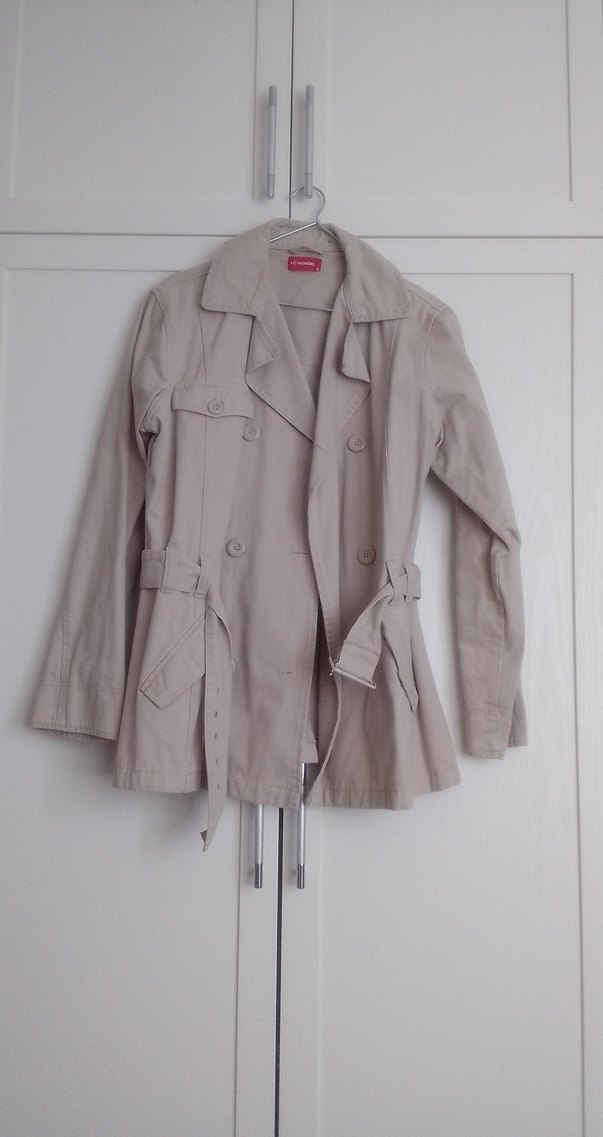 Bej Midi Düğmeli Kadın Trençkot - Görsel 2