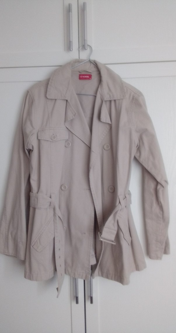 Bej Midi Düğmeli Kadın Trençkot - Görsel 4