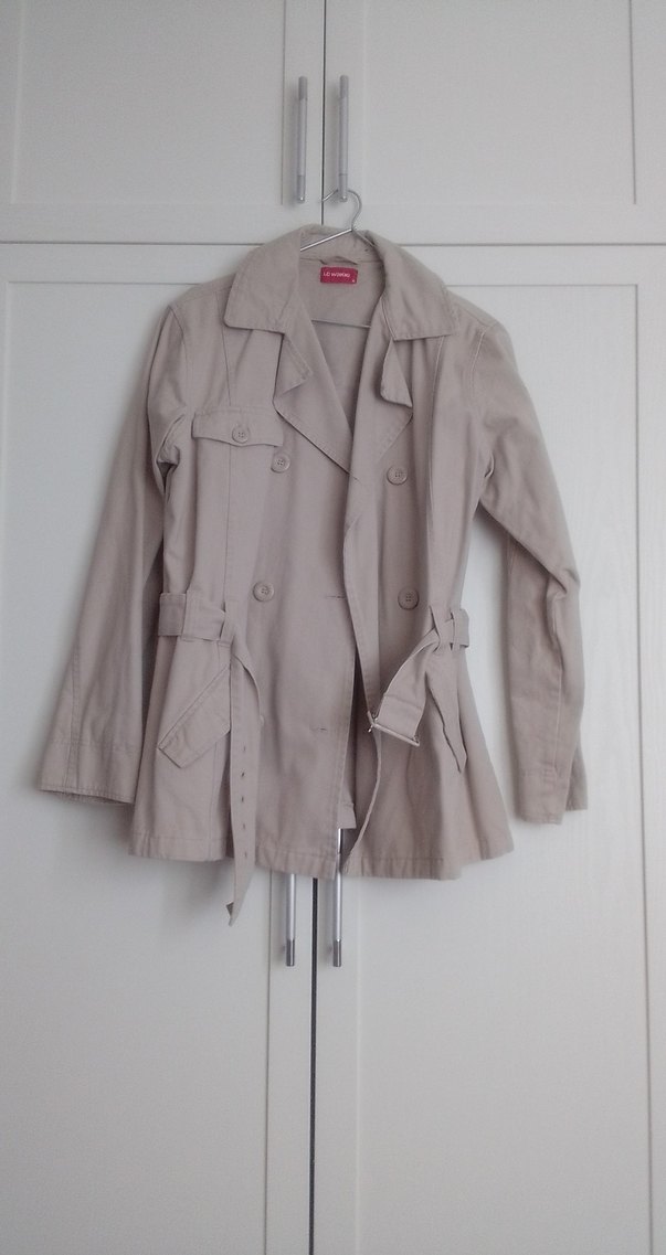 Bej Midi Düğmeli Kadın Trençkot - Görsel 3