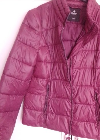 Bordo Fermuarlı Kadın Mont - Görsel 6