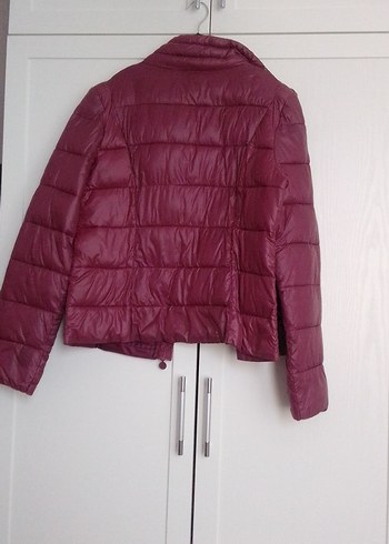 Bordo Fermuarlı Kadın Mont - Görsel 8