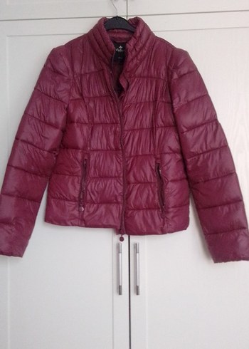 Bordo Fermuarlı Kadın Mont - Görsel 2