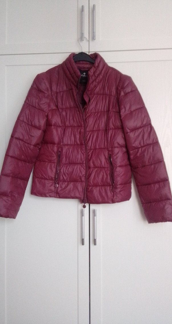 Bordo Fermuarlı Kadın Mont - Görsel 3