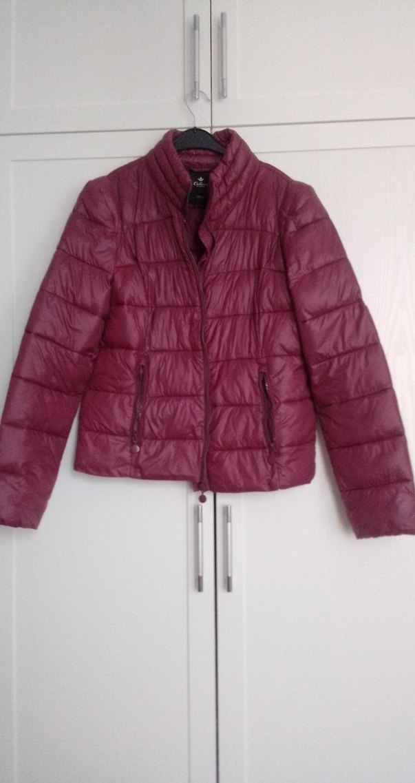 Bordo Fermuarlı Kadın Mont - Görsel 2