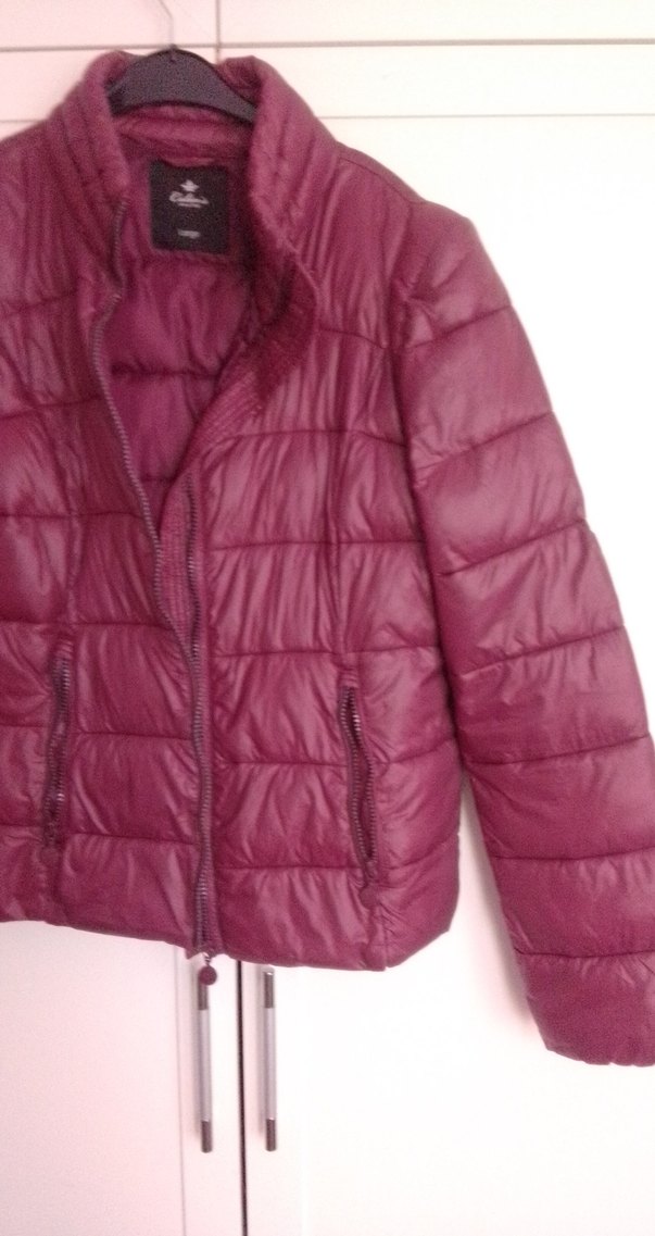 Bordo Fermuarlı Kadın Mont - Görsel 5