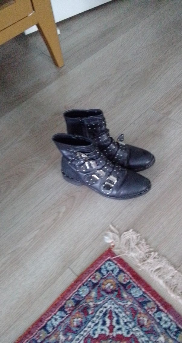 Tokalı Topuklu  siyah Deri Bot - Görsel 4