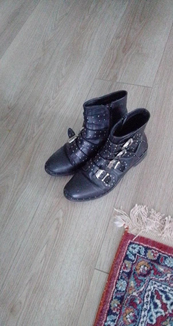 Tokalı Topuklu  siyah Deri Bot - Görsel 5