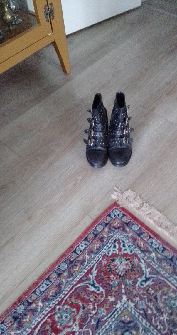 Tokalı Topuklu  siyah Deri Bot - Görsel 2