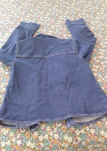 Kadın Gri Mavi Denim Fermuarlı Ceket - Görsel 9