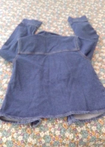 Kadın Gri Mavi Denim Fermuarlı Ceket - Görsel 7