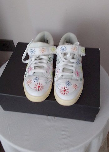 Beyaz Platform Topuklu Kadın Spor Ayakkabı - Görsel 5