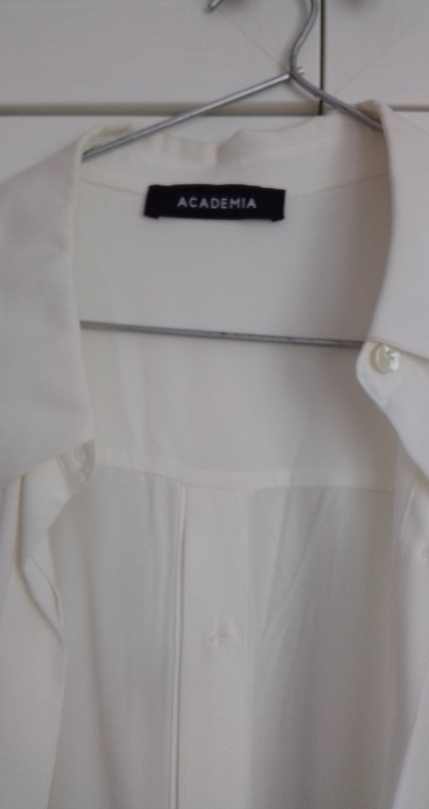 Sırt düğmeli klasik ipek gömlek,beyaz renkte - Görsel 5