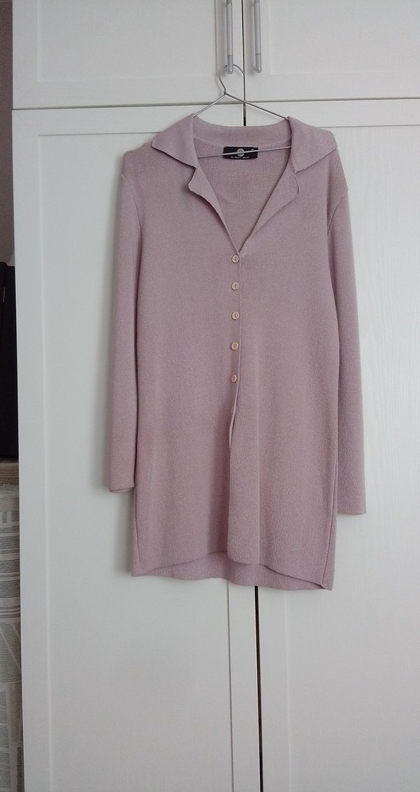 Gül kurusu Yün tunik ceket ,hirka - Görsel 4