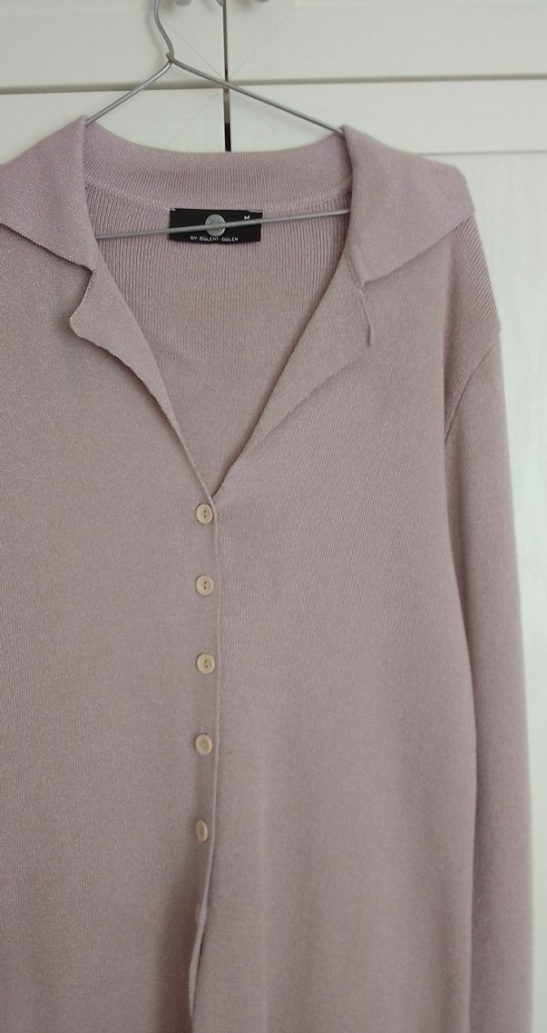 Gül kurusu Yün tunik ceket ,hirka - Görsel 5