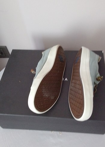 Mavi Denim Düğmeli Kadın Günlük Spor Ayakkabı - Görsel 7