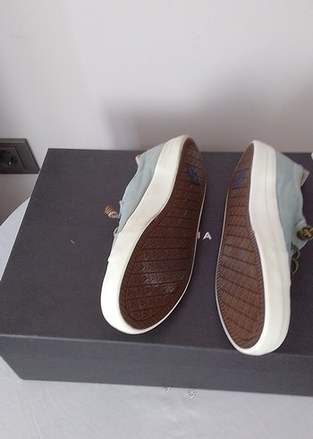 Mavi Denim Düğmeli Kadın Günlük Spor Ayakkabı - Görsel 6